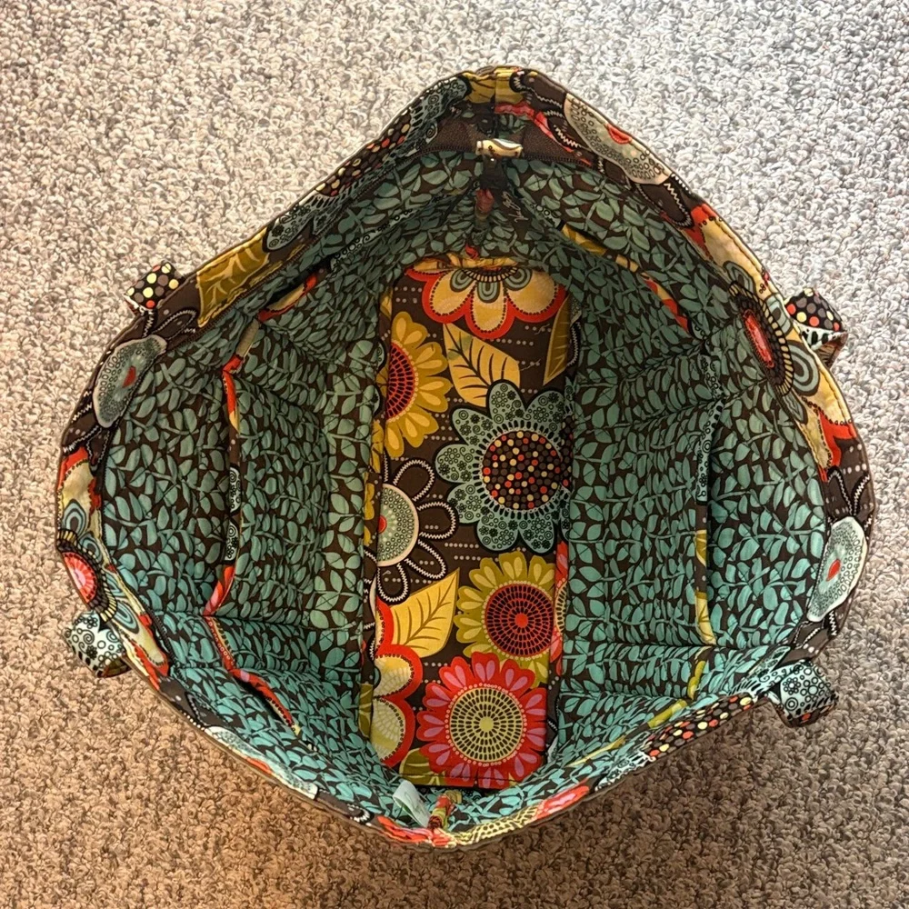 Vera Bradley Quilted Floral Tote Bag and Matching Makeup Bag